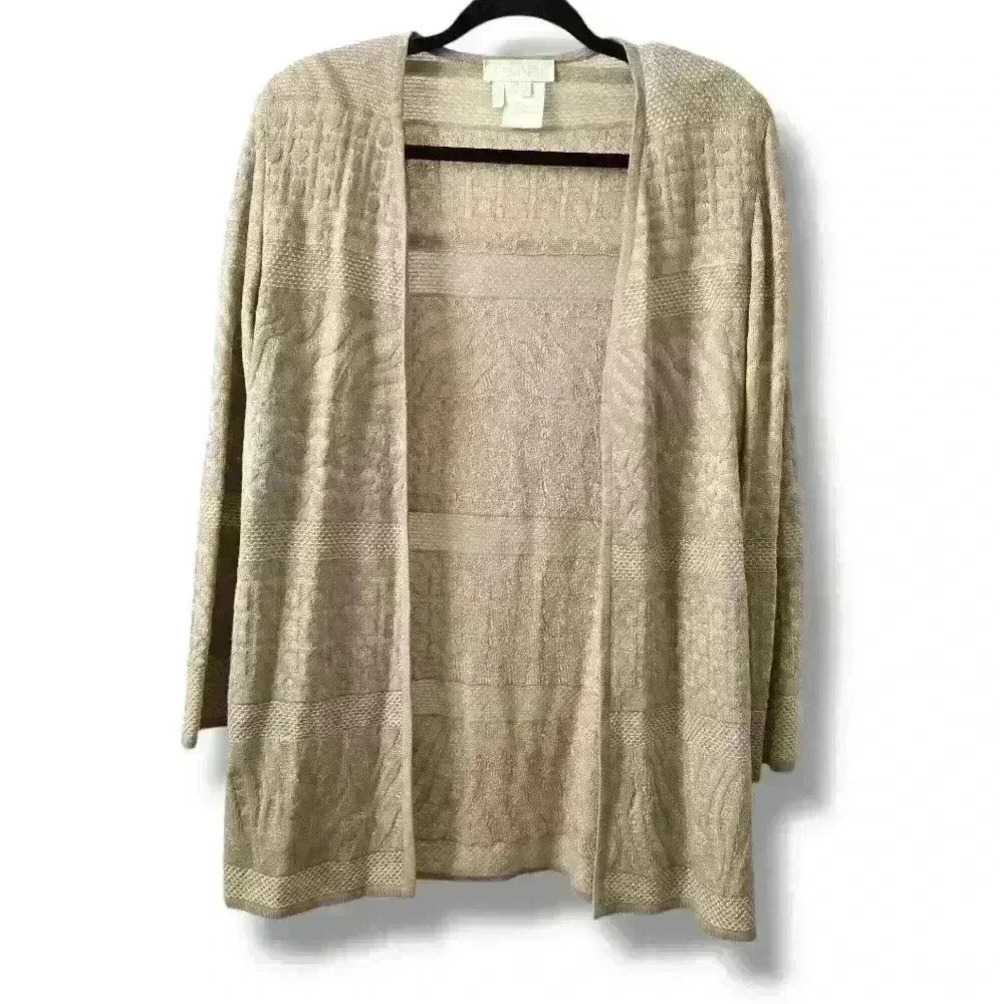 ESCADA by Margaretha Ley Vintage Cardigan with Gold Metallic Thread Size 36 #075